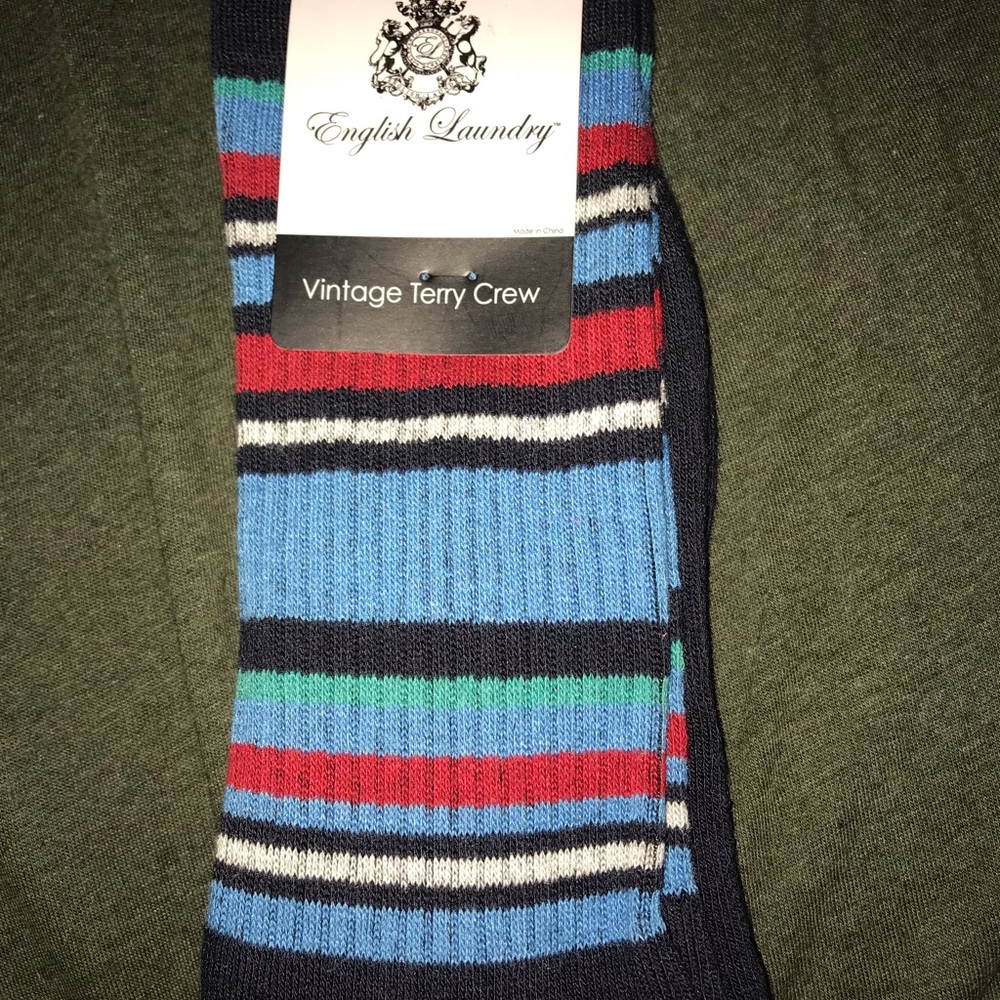 Vintage terry crew socks long